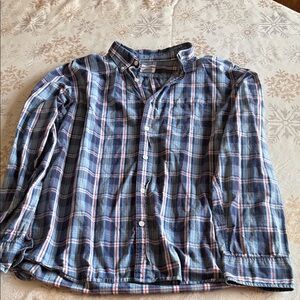 Boy’s Old Navy Blue Plaid Dress Shirt